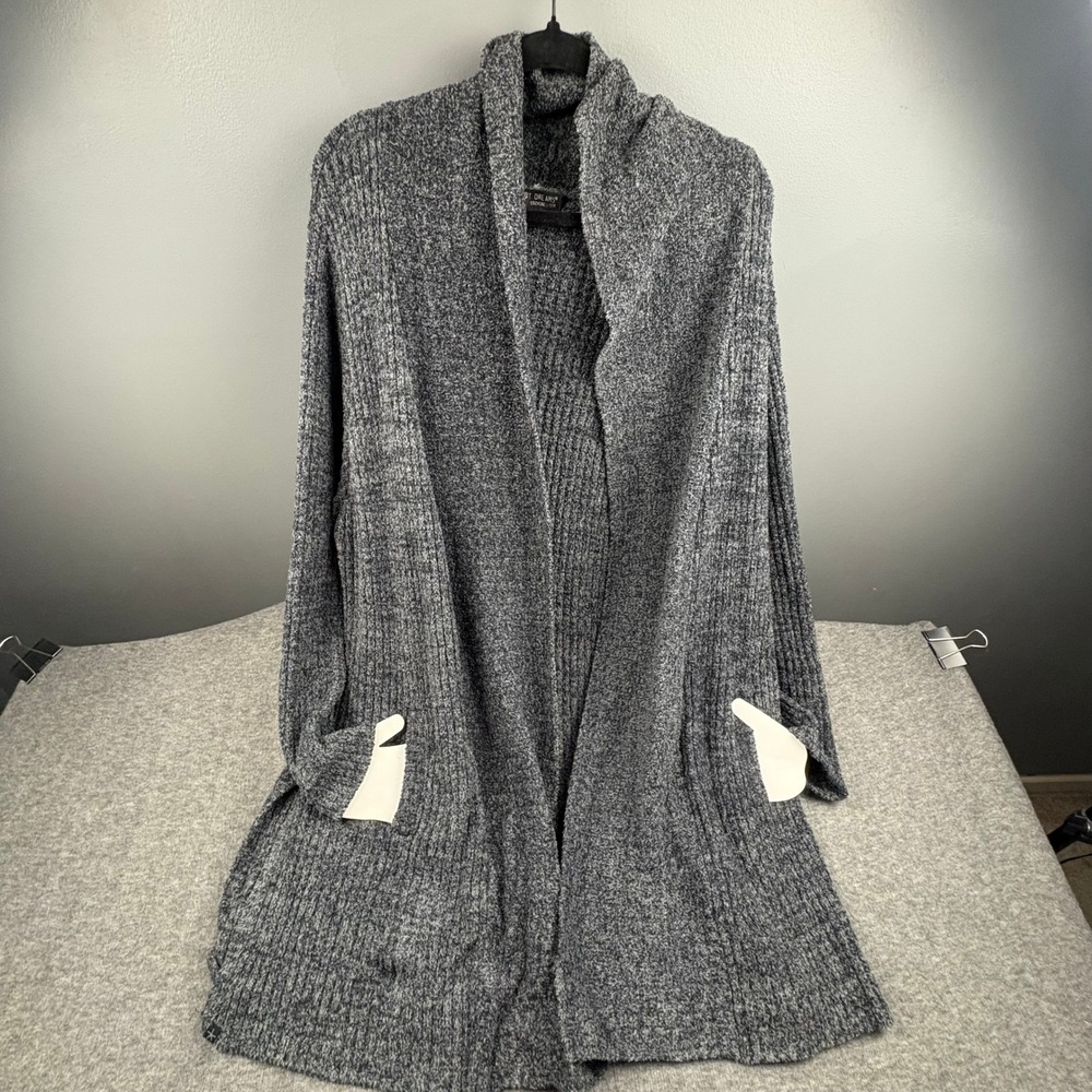 Barefoot Dreams CozyChic Lite Open Front Gray‎ Cardigan Women 3X Soft Minimalist - Picture 14 of 15
